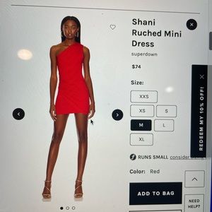 Mini, one-shoulder, red cocktail dress